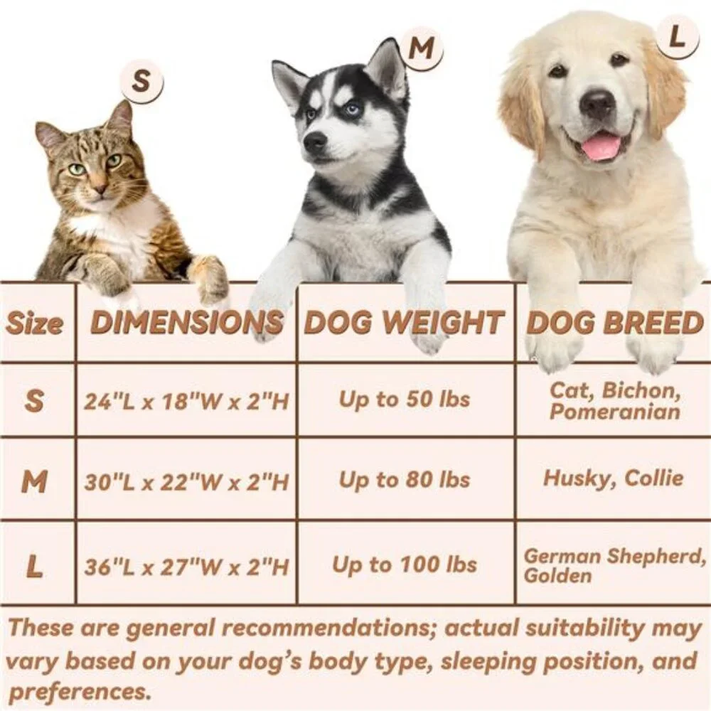 Dog Beds for Small Dogs, Self-Warming Cat Bed, Washable Crate Pad